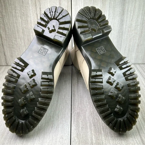 NEW Dr. Marten Docs Leona Taupe Brown Leather Heeled Combat Boot Women’s Size 10 - Picture 8 of 10